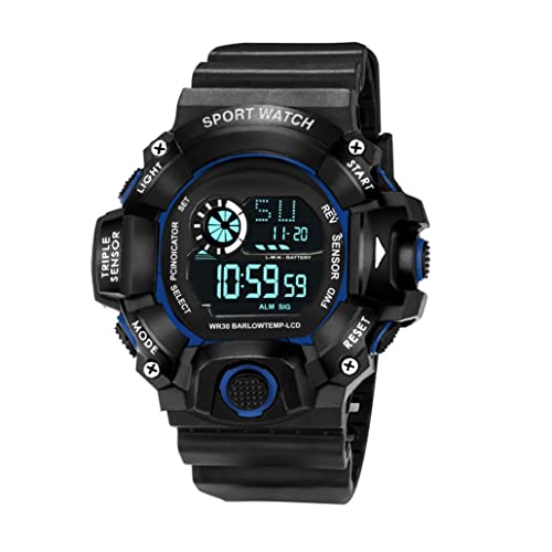 ASGARD Multi-Functional Sports Digital Black Dial Men's Silicone Watch With Blue Strap - Image 1