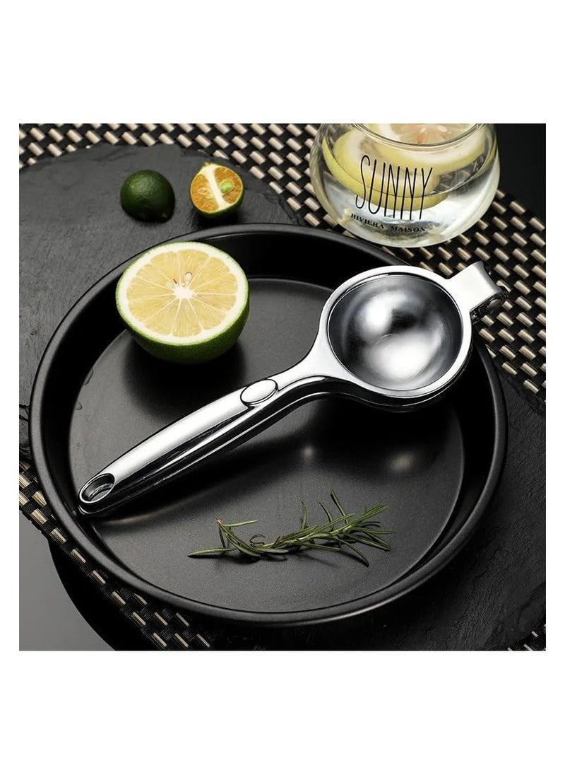 VIO - Lemon Squeezer Manual Easy Use Lime Lemon Orange Pomegranate Grape Watermelon Juice Squeezer Premium Quality Stainless Steel Citrus Juice Hand Press 6 CM - Image 1