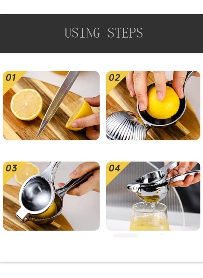 VIO - Lemon Squeezer Manual Easy Use Lime Lemon Orange Pomegranate Grape Watermelon Juice Squeezer Premium Quality Stainless Steel Citrus Juice Hand Press 6 CM - Image 1