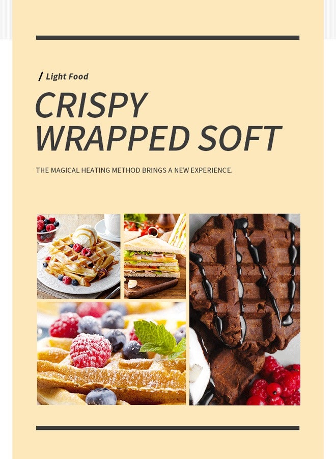 دي اس بي صانعة وجبات خفيفة متعددة غير لاصقة 7 في 1 مع ساندويتش/شواية/وافل/دونات//جوزي/صدفة قابلة للفصل ، جسم مضغوط بمقبض بارد الملمس وضوء إنديكاتو ، 800 واط كي سي 1162 ، أسود / فضي - Image 3