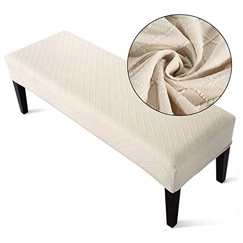 CALANDIS Evalue Bench High Stretch Slipcover Dining Room Bench Seat Cushion Cover (Beige), - Image 4