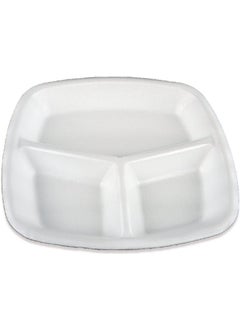 Rahmet Foam Plate 3 Compartments 50 Pieces 