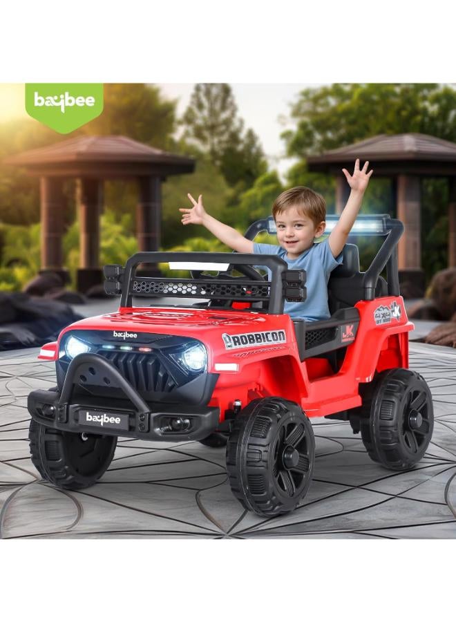 Baybee Turbo Battery-Operated Ride-On Jeep/Car for Kids - Red - Image 2