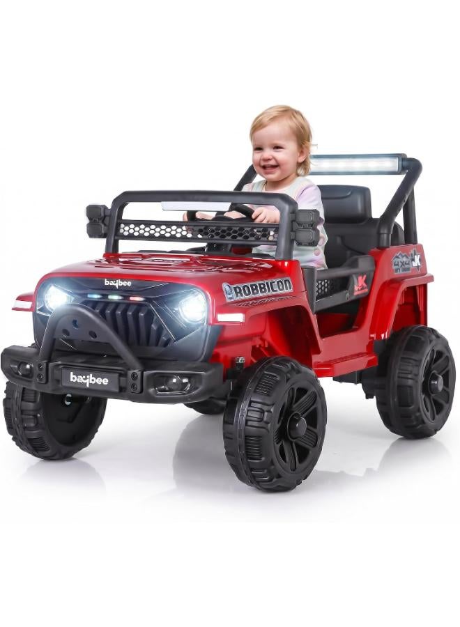 Baybee Turbo Battery-Operated Ride-On Jeep/Car for Kids - Red - Image 5