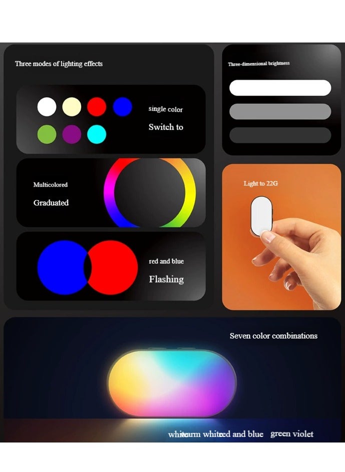 Generic Universal gimbal LED magnetic fill light is used for video photography light with 3 brightness and 7 color adjustment  - Image 4