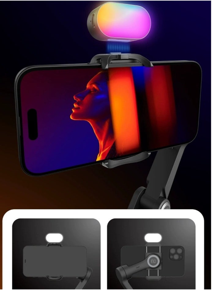 Generic Universal gimbal LED magnetic fill light is used for video photography light with 3 brightness and 7 color adjustment  - Image 1
