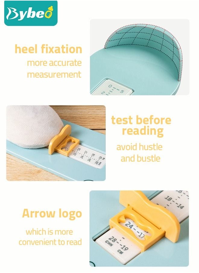 Bybeo - 2 PCS of Baby Foot Measuring Device Children's Toddler Feet Shoe Size Measure Tool & Removable Height Chart for Kids Dinosaur Measuring Chart Ruler - Image 1