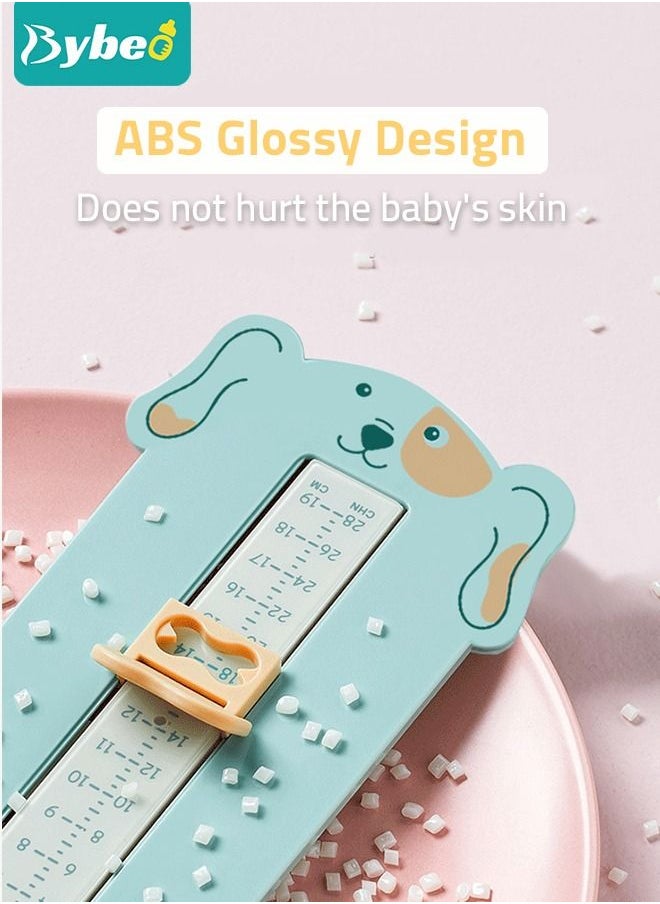 Bybeo - 2 PCS of Baby Foot Measuring Device Children's Toddler Feet Shoe Size Measure Tool & Removable Height Chart for Kids Dinosaur Measuring Chart Ruler - Image 1