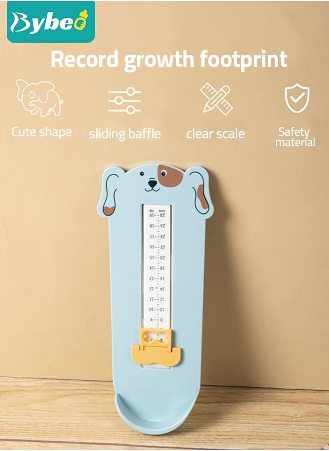 Bybeo - 2 PCS of Baby Foot Measuring Device Children's Toddler Feet Shoe Size Measure Tool & Removable Height Chart for Kids Dinosaur Measuring Chart Ruler - Image 1