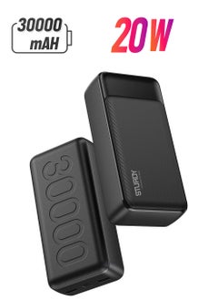 Pawa Sturdy 30000mAh Powerbank PD20W With Digital LED Display - Simultaneous Charging for Smartphones, Tablets and more Electronic Gadgets  / Fast Charging / Smart & Intelligent Protection / Safe & Reliable / Lightweight & Portable / High Capacity Battery - Black  - Image 1