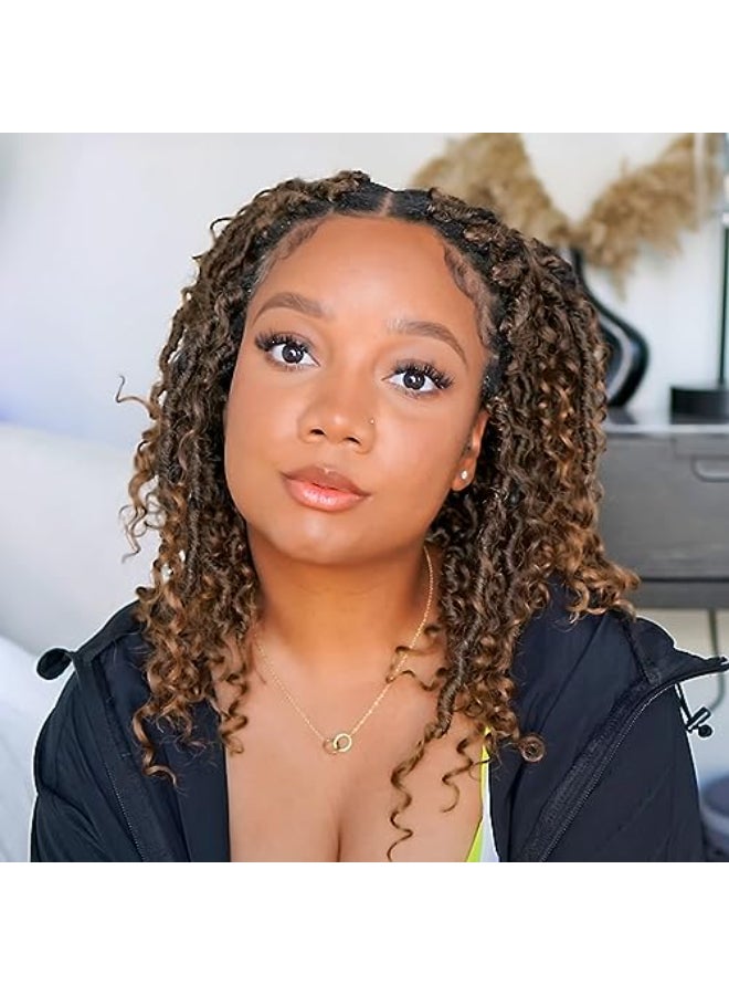 LIYATE Goddess Faux Locs Crochet Hair for Black Women 12 Inch 6 Packs River Goddess Locs Crochet Hair Pre Looped Soft Boho Style Braids with Curly EndsT1B27 - Image 1
