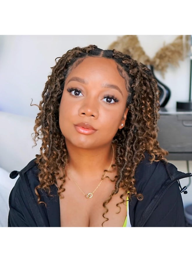 LIYATE Goddess Faux Locs Crochet Hair for Black Women 12 Inch 6 Packs River Goddess Locs Crochet Hair Pre Looped Soft Boho Style Braids with Curly EndsT1B27 - Image 3