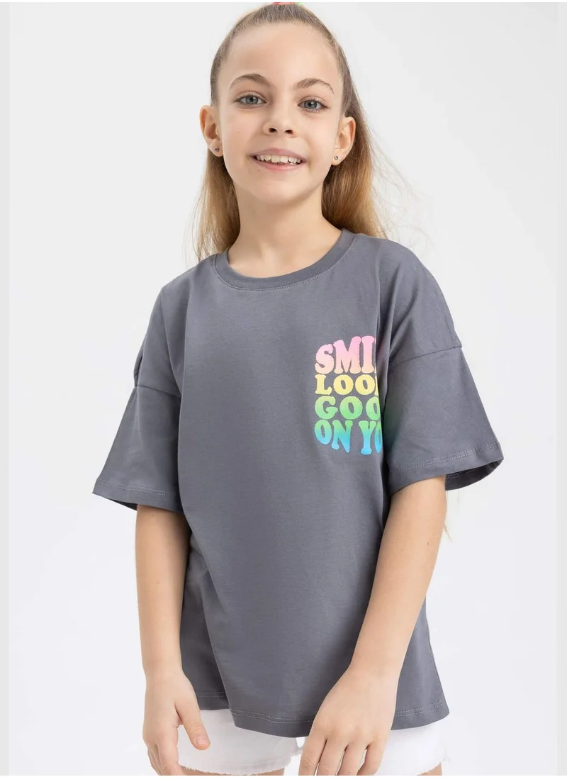 DeFacto Girl Knitted Short Sleeve Body