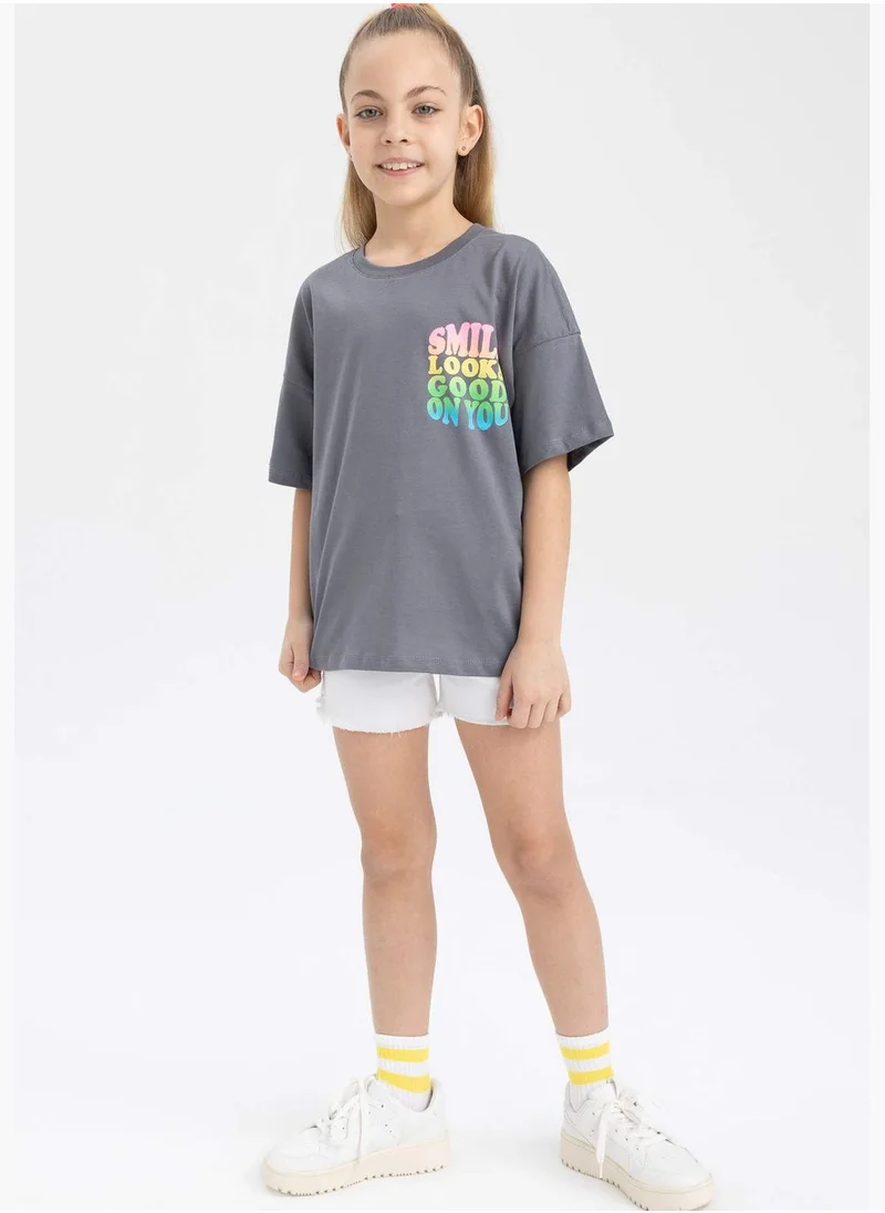 DeFacto Girl Knitted Short Sleeve Body