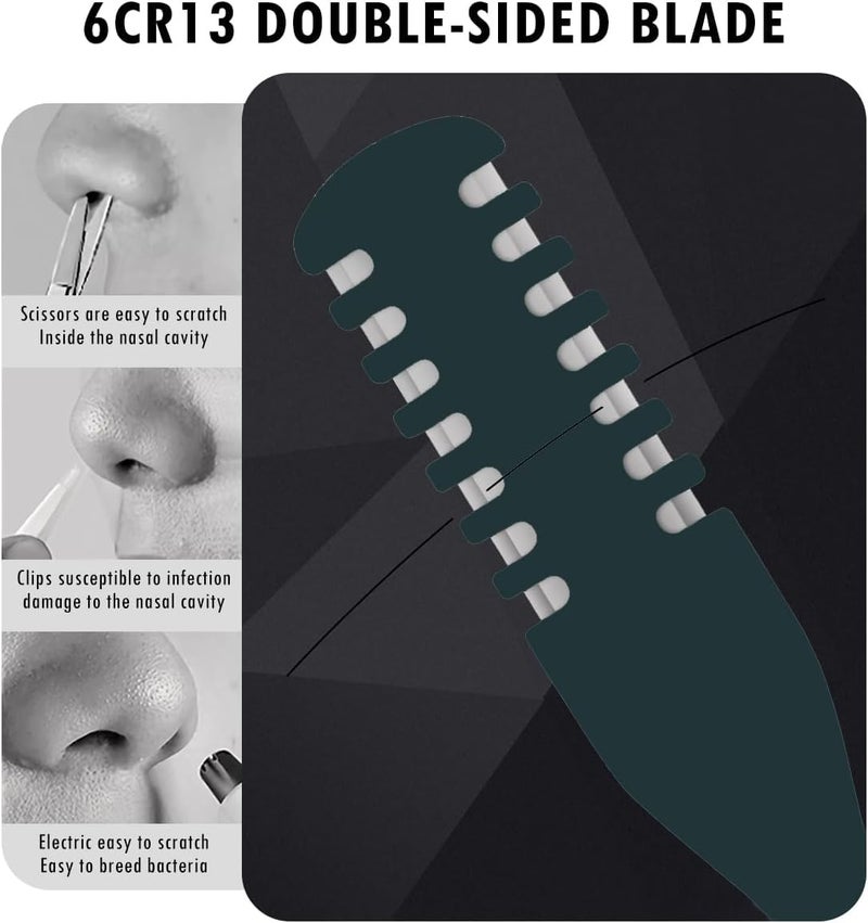 OneNine Nasal Hair Cutter, 8pcs Portable Double Sided Manual Nose Hair Trimmer, 360 Degree Rotating Ear Nose Hair Trimmer Nose Hair Plucker for Men Women - Image 2