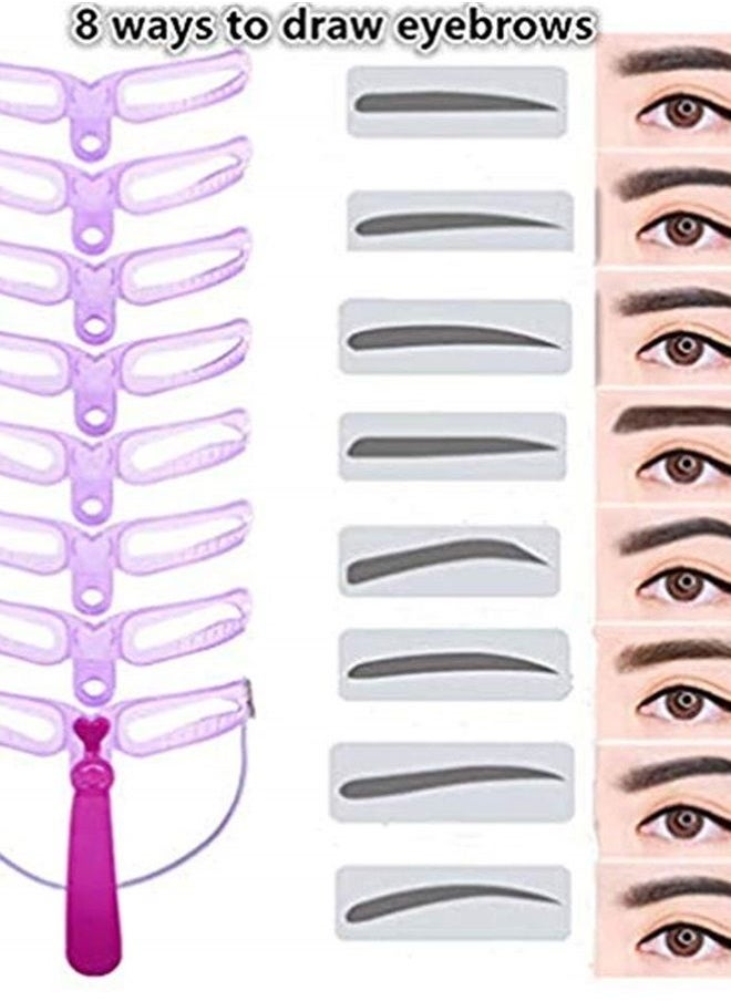 Eyebrow mold, 8 styles of eyebrow shape and eyebrow razor holder and 10 pieces of blade DIY beauty mold set shaping template, Shaping Templates,Eyebrow Stencils Reusable,DIY Makeup Tools