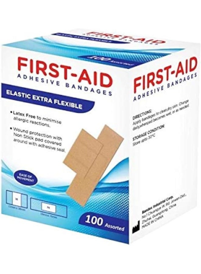 First Aid Beauty ضمادات مرنة للغاية للإسعافات الأولية، مجموعة من 100 ضمادة