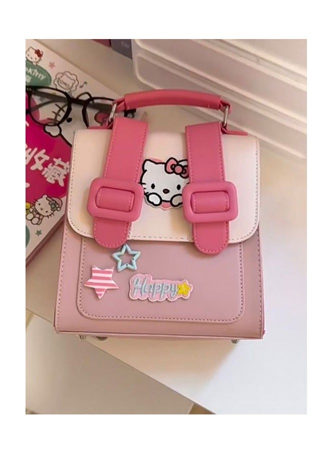 General Hello Kitty Super Sweet Dopamine Cambridge Bag, New Cute Niche Contrasting Shoulder Bag, Sweet Cool Girl Crossbody Small Square Bag  - Image 5