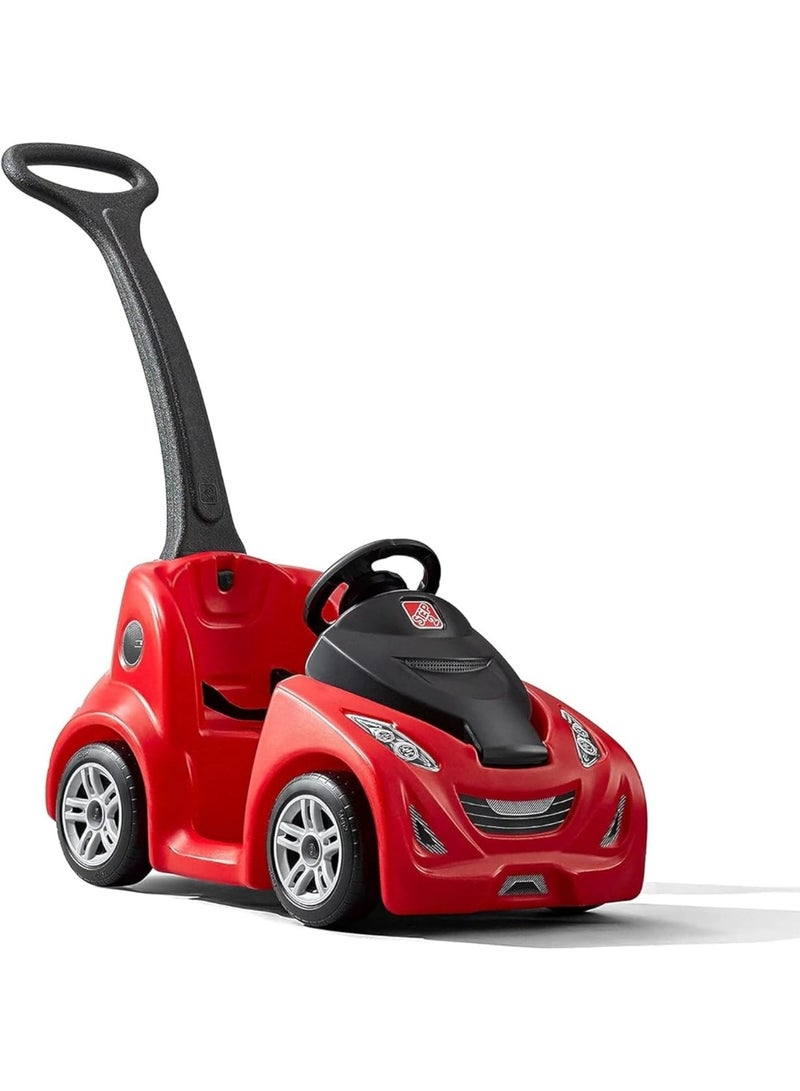 Step2 Buggy GT, Single Seater Kids Push Car, Easy to Store Ride On Toy with Seatbelt, Horn and Storage Trunk, Suitable for Children both Boys and Girls Aged 18m and Above, Red - Image 1