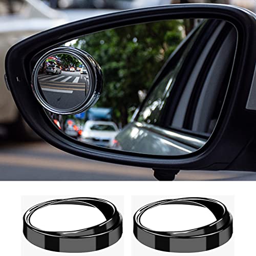 ESreake 2PCS small Blind Spot Mirror,2" Round HD Glass Convex Rear View Mirror,Strong Adhesive Mirror for Car, Van, SUV and Trucks (2"(50mm), Black frame) - Image 1