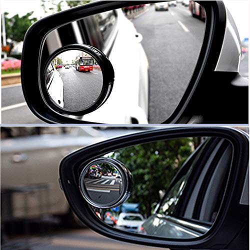 ESreake 2PCS small Blind Spot Mirror,2" Round HD Glass Convex Rear View Mirror,Strong Adhesive Mirror for Car, Van, SUV and Trucks (2"(50mm), Black frame) - Image 2