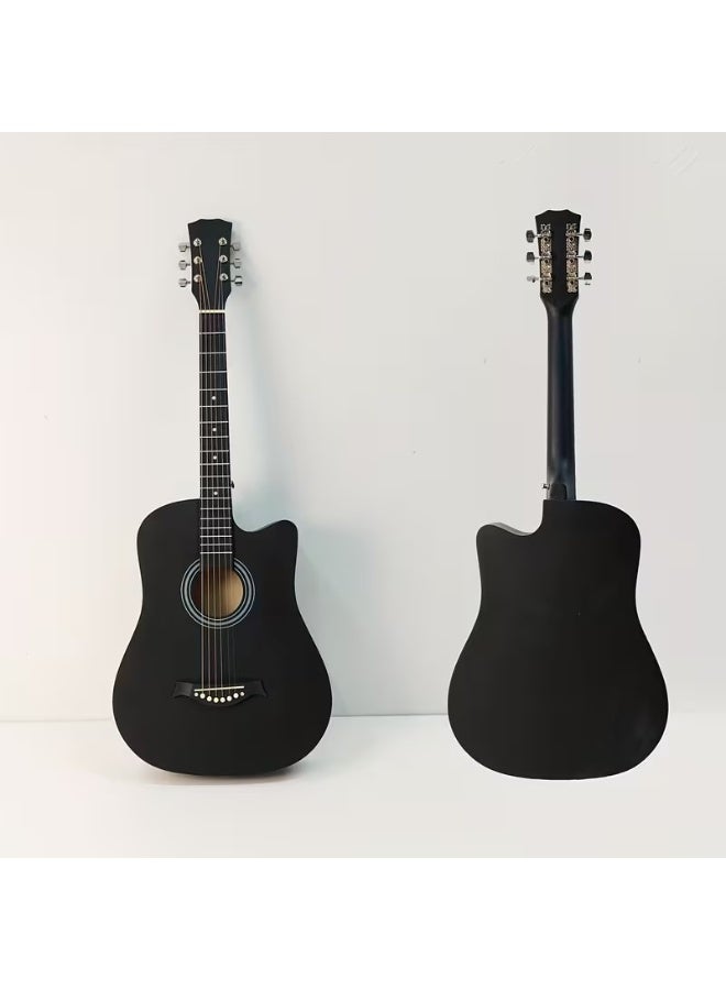 Megarya 38 inch Acoustic Guitar for Beginners, Includes Gig Bag, Strap, Picks, and Capo (Black) - Image 3