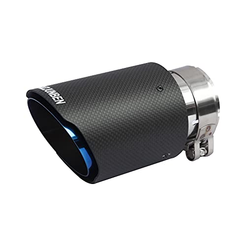 FAIZJUNBEN carbon fiber exhaust tip, carbon fiber tail pipe, inlet size 63mm/2.5", outlet size 89mm/3.5" carbon fiber muffler, suitable for automotive exhaust pipes with a diameter of 61-63mm - Image 1