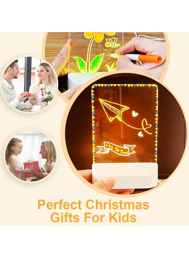 Relex Led Note Board with Colors, Acrylic Dry Erase Board with 7 Pens and Stand, Light Up Dry Erase Board, Led Letter Message Board, Note Glass Led Board Whiteboard, Reusable Easy to Clean - Image 3