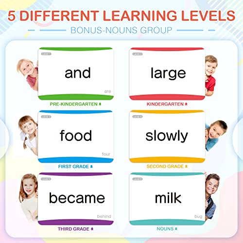 spring flower Springflower 600 Sight Words Flash Cards Dolch  Fry High Frequency Flash Cards for Kindergarten Homeschool Supplies Games for Kids PreK 1st 2nd 3rd Grade - Image 5