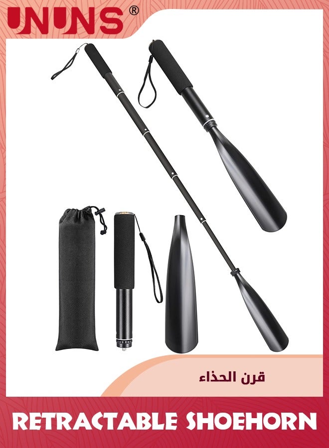 UNUNS Shoe Horn Long Handle,Telescopic 13"-33.4",Sturdy Aluminium Alloy,Shoe Horn Long Handle For Seniors Men Women Kids,Shoehorn Long-handled For Boots,Long Shoe Horn For Men - Image 1