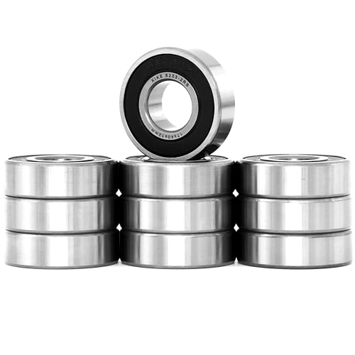 XiKe (10 Pack) 6203-2RS Double Sealed Deep Groove Ball Bearings, 17x40x12mm, Pre-Lubricated for High RPM, Chrome Steel P6, ABEC 3 - Image 1