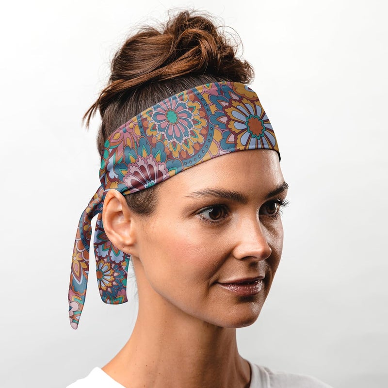 Suddora Floral Headbands, Sports Headband for Women, Headband for Men Athletic, Lightweight, Stylish & Comfortable Headband for Running, Workout, Football, Cosplay & Costumes - Image 3