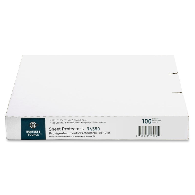 Business Source, BSN74550, Top-Loading Poly Sheet Protectors, 100 / Box, Clear - Image 3
