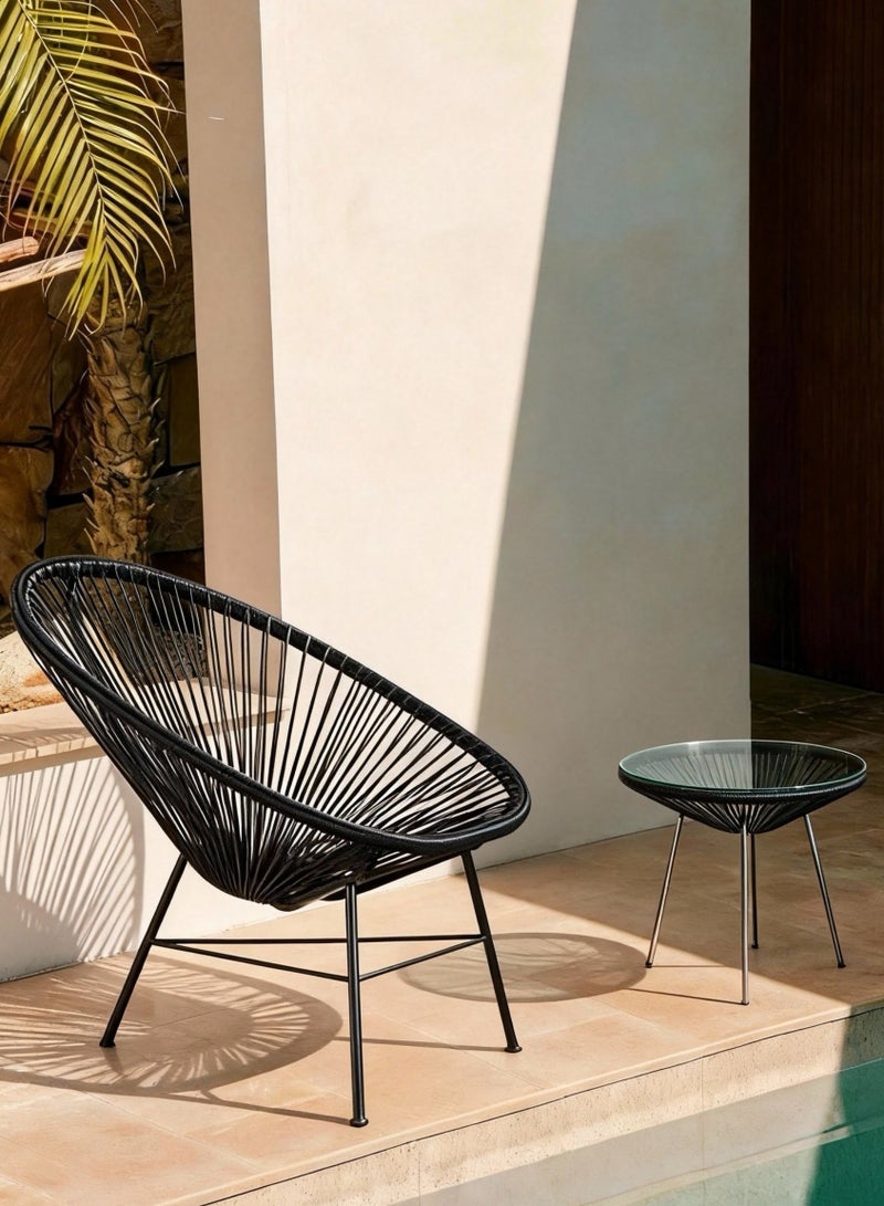 Broyhome 2+1 Outdoor Balcony Rattan Chair Set with Glass Coffee Table, ,Weather-Resistant Patio Furniture for Garden/terrace/Villa& Luxury Outdoor Seating - Image 4