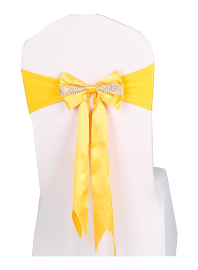 Loquat Chair Sash Bow Elastic Back Tie Bands for Wedding/Party/Ceremony/Banquet Yellow