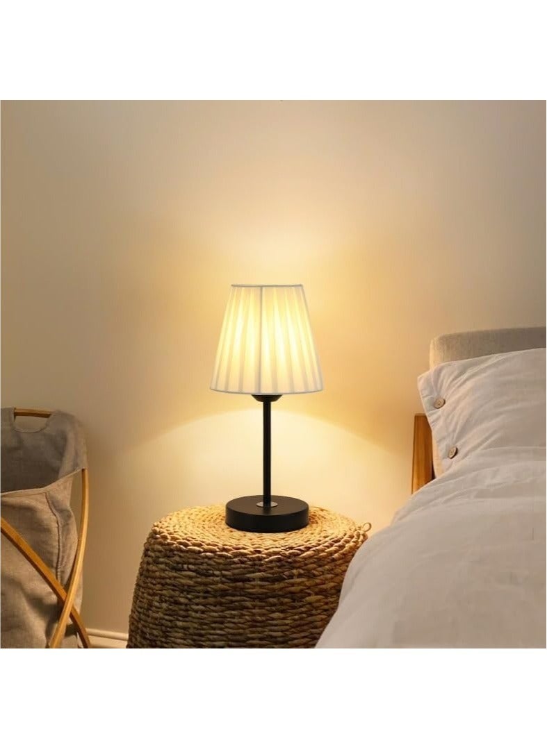Loquat Table Lamp For Bedroom, Bedside Lamps For Nightstand, Minimalist Night Stand Light Lamp With Fabric Shade, Desk Reading Lamp For Kids Room Living Room Office Dorm - Image 5