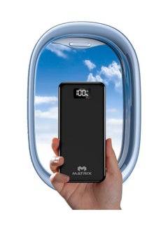 MATRIX Matrix N82 Fast Charging 22.5W Power bank 20000mAh With Built-in Cables And Torch Light - Black  - Image 2