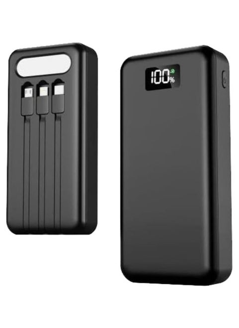 Matrix N82 Fast Charging 22.5W Power bank 20000mAh With Built-in Cables And Torch Light - Black