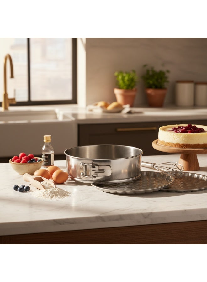 GUARDINI Professional Springform Cake Pan with 2 Interchangeable Bases - 24cm | Non-Stick Baking Tin, Made in Italy - Image 2