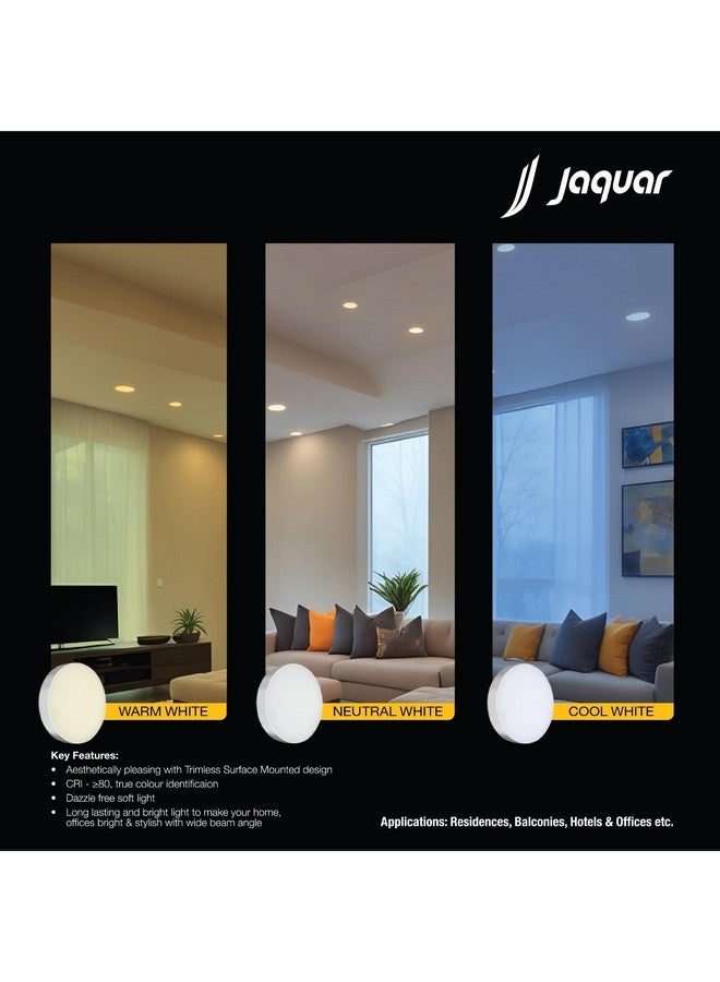 jaquar Jaquar 6W LED Gem Trimless Round Surface Mount Down Light | No False Ceiling Required | Natural White(4000K) | (Pack of 4)  - Image 5