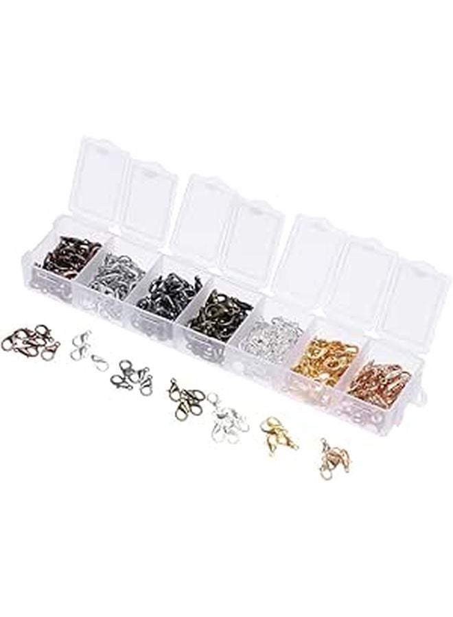 Zinc Alloy Lobster Claw Clasps And Jump Rings Jewelry Making Kit 210PCS With Storage Box - Image 1