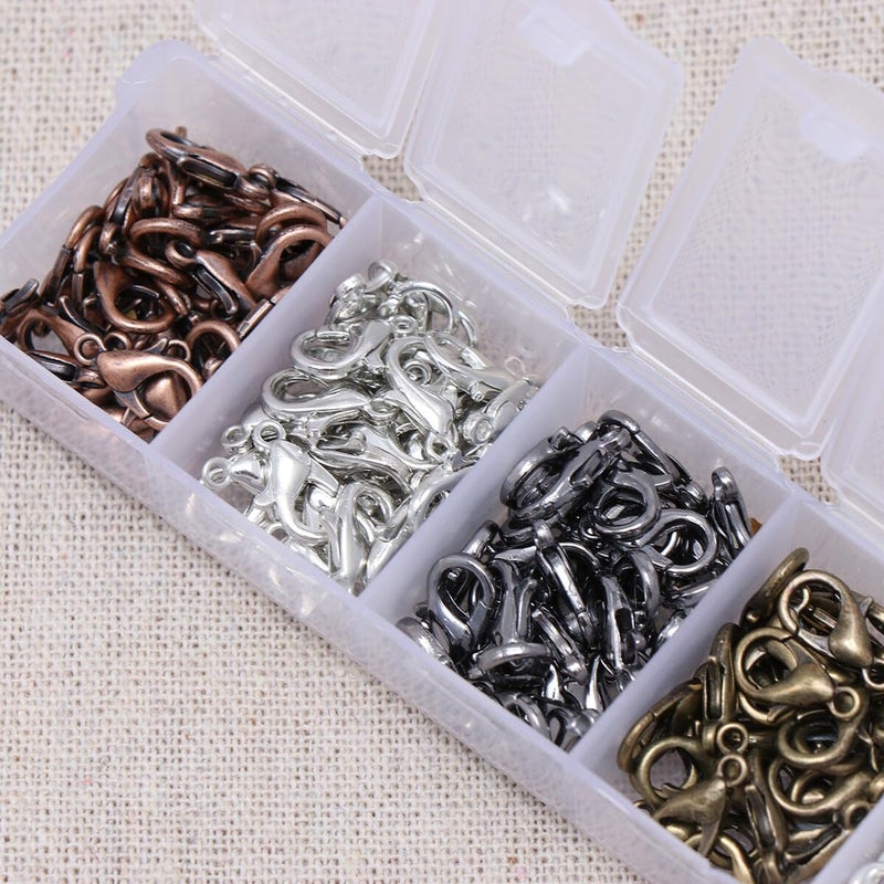 Zinc Alloy Lobster Claw Clasps And Jump Rings Jewelry Making Kit 210PCS With Storage Box - Image 5