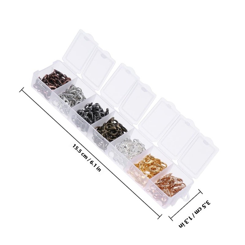 Zinc Alloy Lobster Claw Clasps And Jump Rings Jewelry Making Kit 210PCS With Storage Box - Image 3