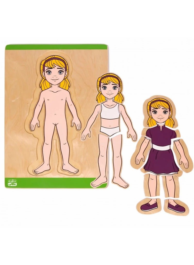 Kids Body Parts Puzzle – 3 Educational Layers – High-Quality Wood 