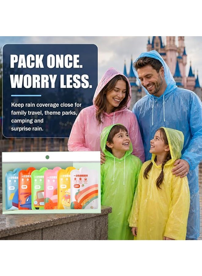 6 Pcs Disposable Raincoat – 6 colors, ultra-compact waterproof poncho with windproof hood and elastic cuffs. - Image 5
