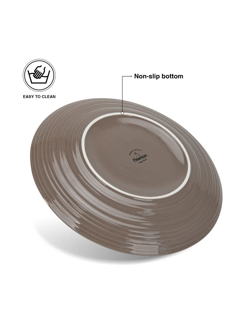 فيسمان 2-Piece Dinner Plate 26cm, Porcelain Round Plates Firmina Series, Elegant Golden Rim, with Smooth Glossy-Finish