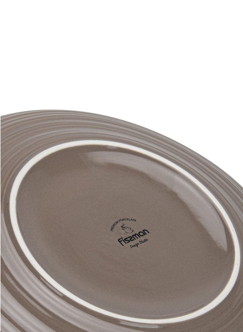 Fissman طبق عشاء 2 قطعة 26 سم، أطباق بورسلين دائرية من سلسلة فيرمينا، حافة ذهبية أنيقة، مع تشطيب لامع ناعم - Image 5