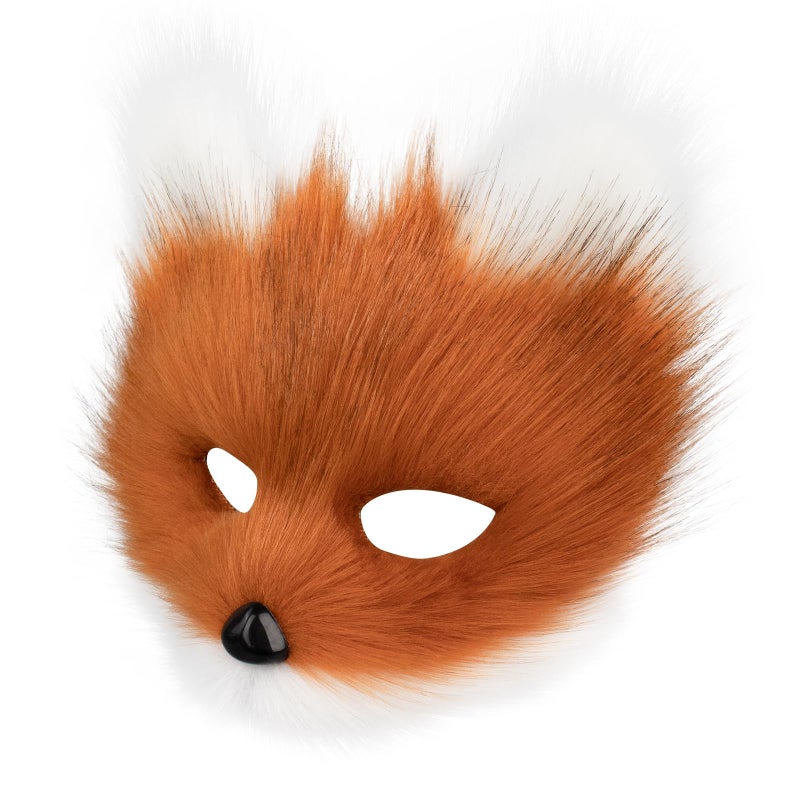 hbbhml Animal Fox Wolf Mask Halloween Party Cosplay Costumes Props Plush Cat Half Face Masks Carnival Christmas Masquerade - Image 3
