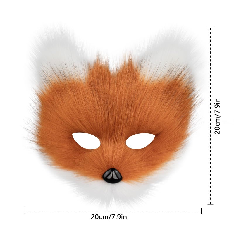 hbbhml Animal Fox Wolf Mask Halloween Party Cosplay Costumes Props Plush Cat Half Face Masks Carnival Christmas Masquerade - Image 4