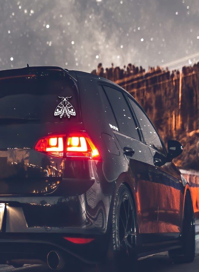 Bargain Max Decals ملصق فراشة القمر دفتر سيارة لابتوب 5.5"x4.25" (أبيض) - Image 3